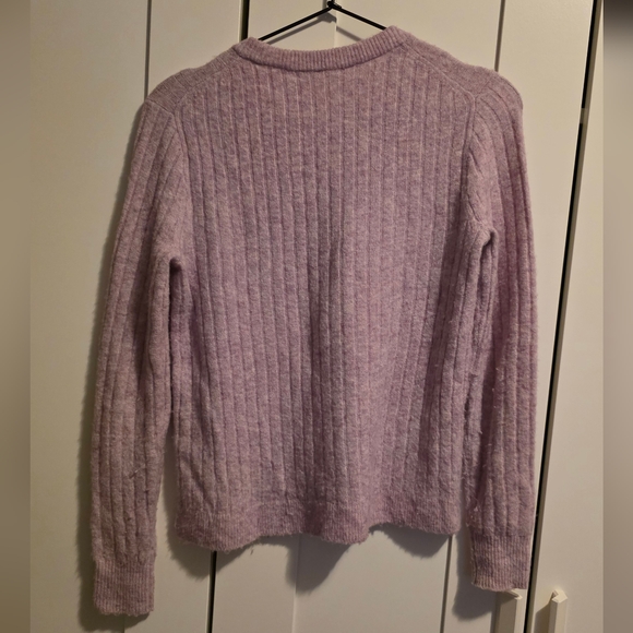 Madewell Bookend Sweater Merino Wool Blend Lilac Purple Crew Neck XS - Picture 3 of 7